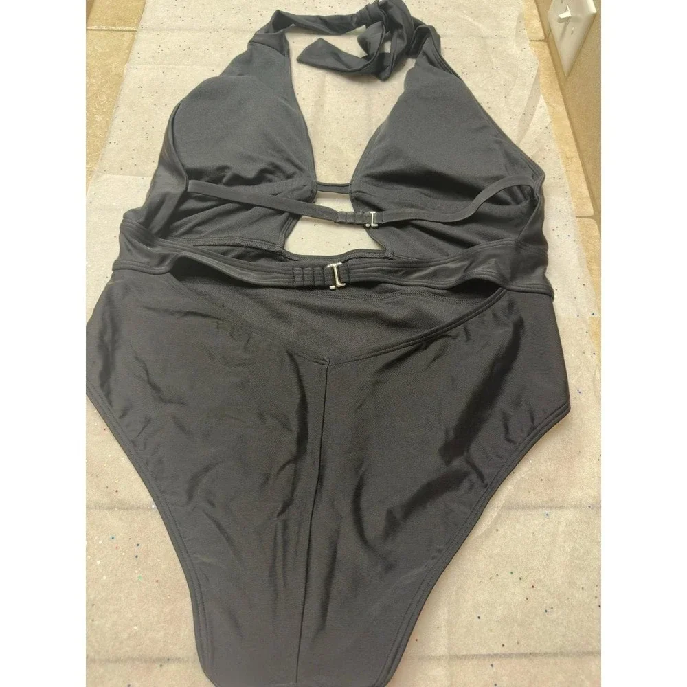 Adore Me Women's Brinlee Swimwear One-Piece‎ in black. size XL